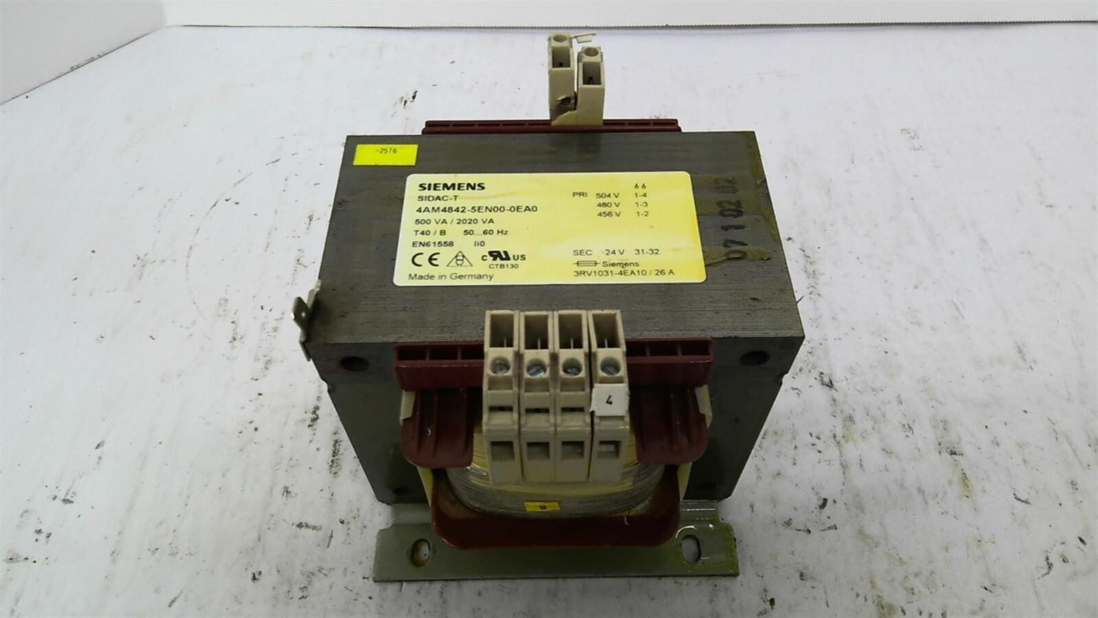 4AM4842-5EN00-0EA0 500 VA/2020 VA PRI 504v SEC 24v