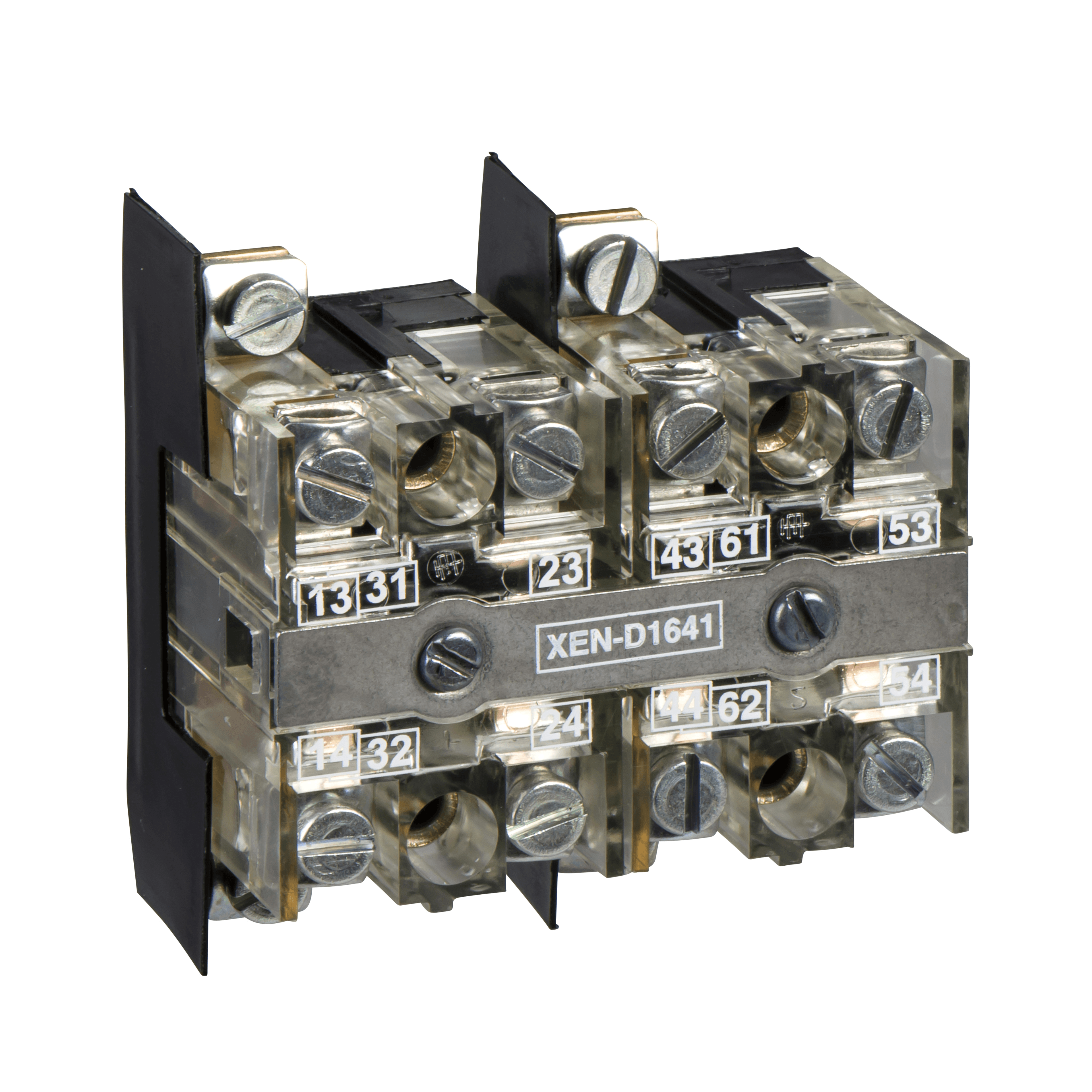 Contact block, Harmony XAC, double contact, 40mm, 2 spring return, 2-speed, front mounting, 1 C/O + 1NO