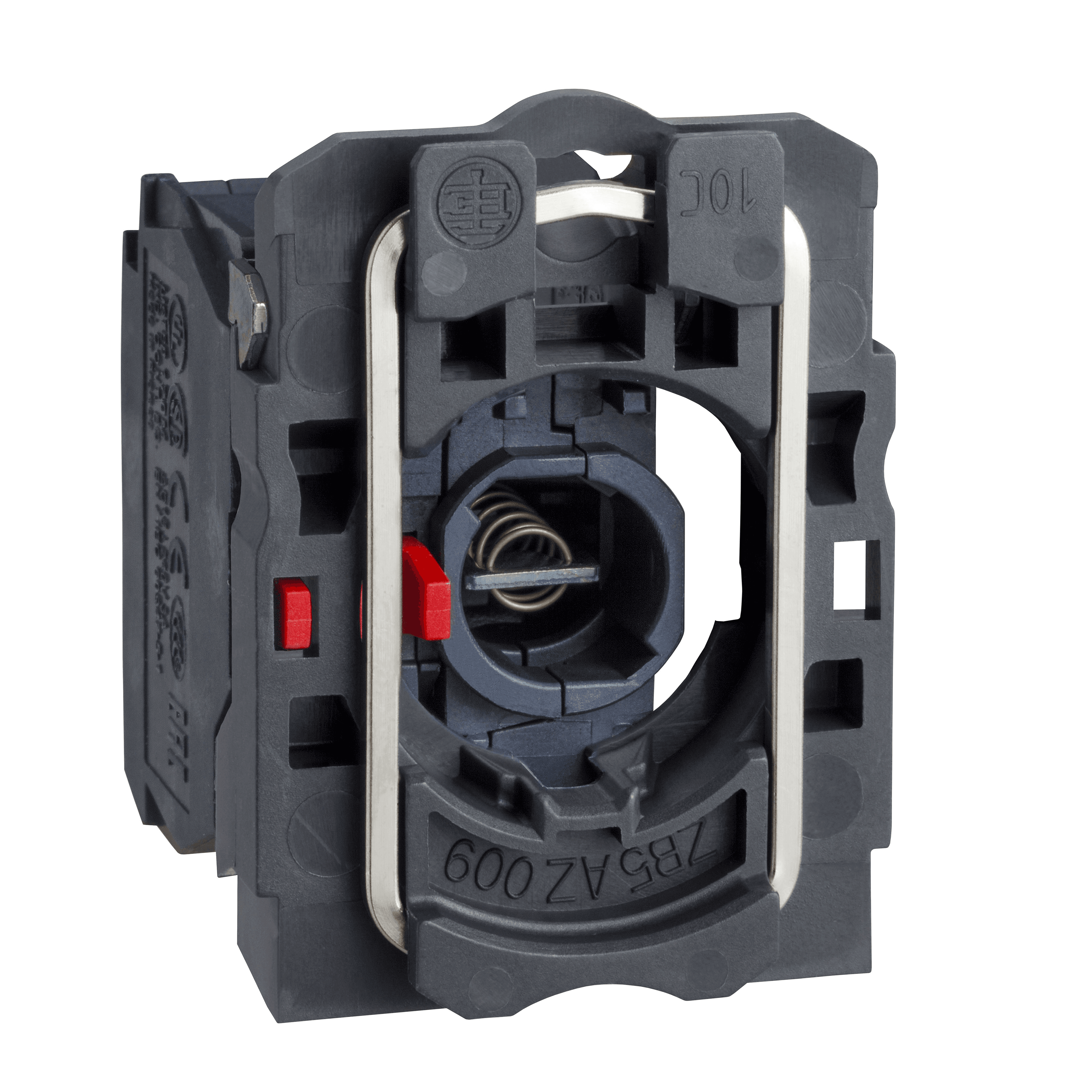 Complete body/contact assembly and light block, Harmony XB5, XB4, with body/fixing collar, BA9s bulb, 250V, 1NC