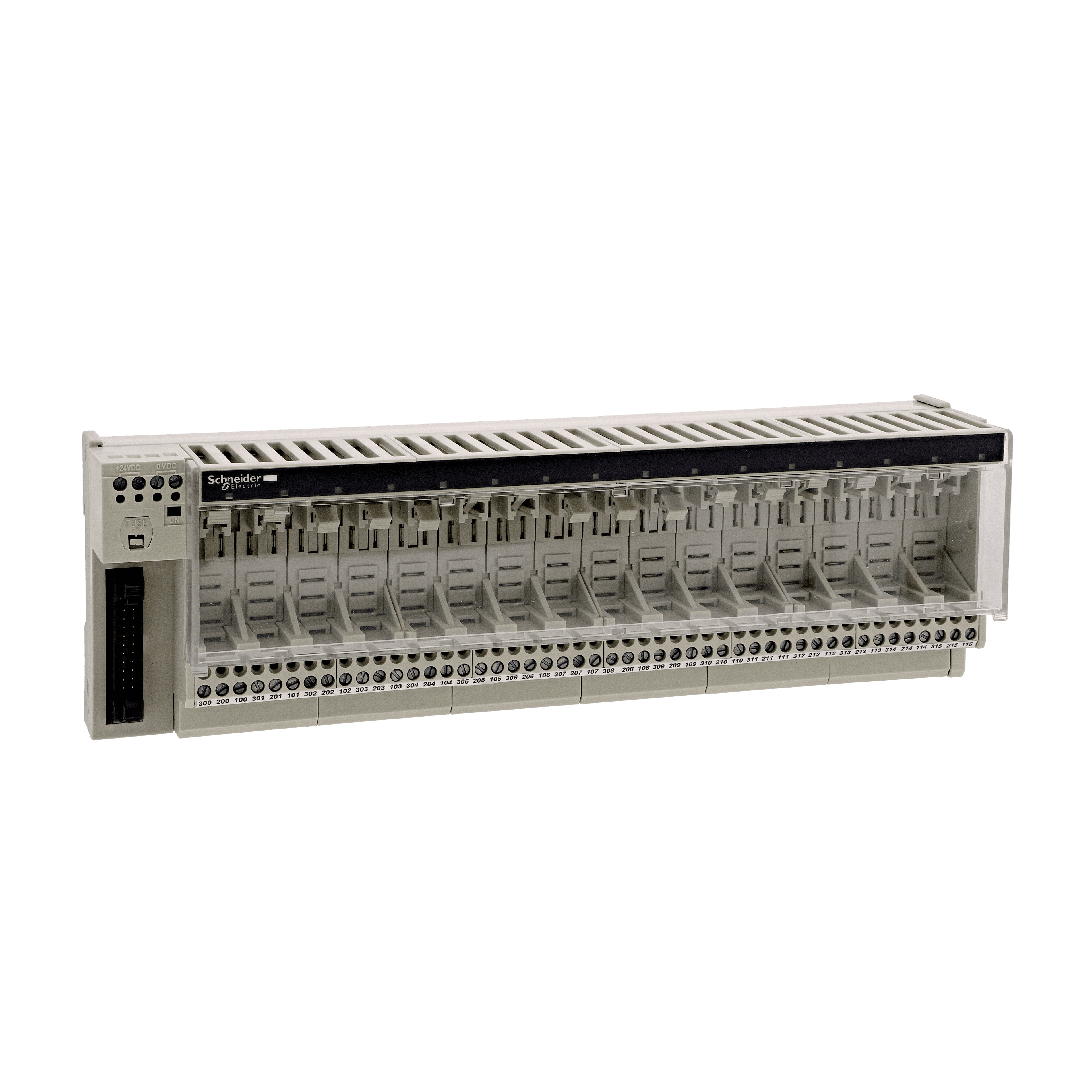 sub-base for plug-in relay ABE7 - 16 channels - relay 12.5 mm