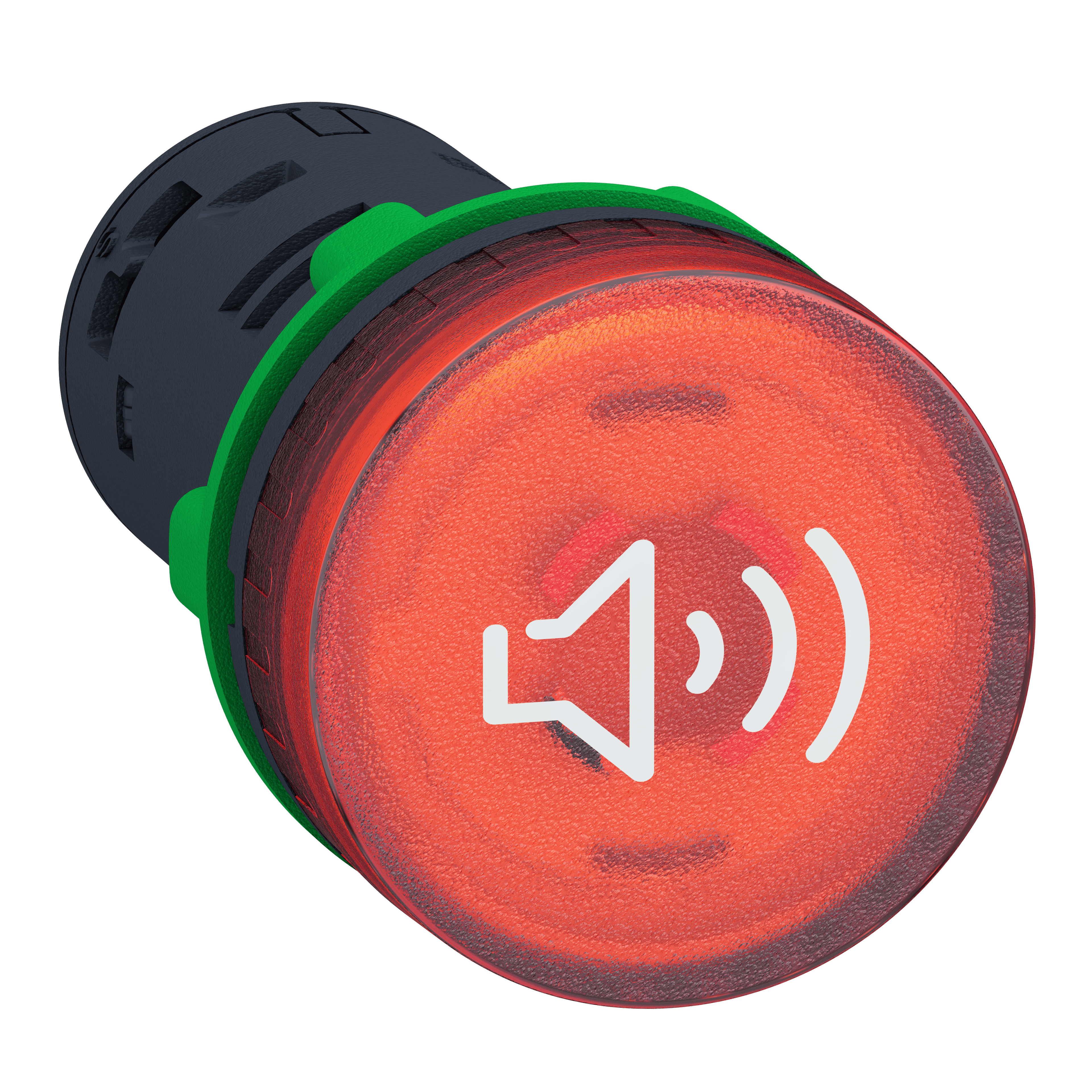 Annunciator, Harmony XB5, Illuminated buzzer, plastic, red, 22mm, continuous or intermittent tone, 110...120V AC