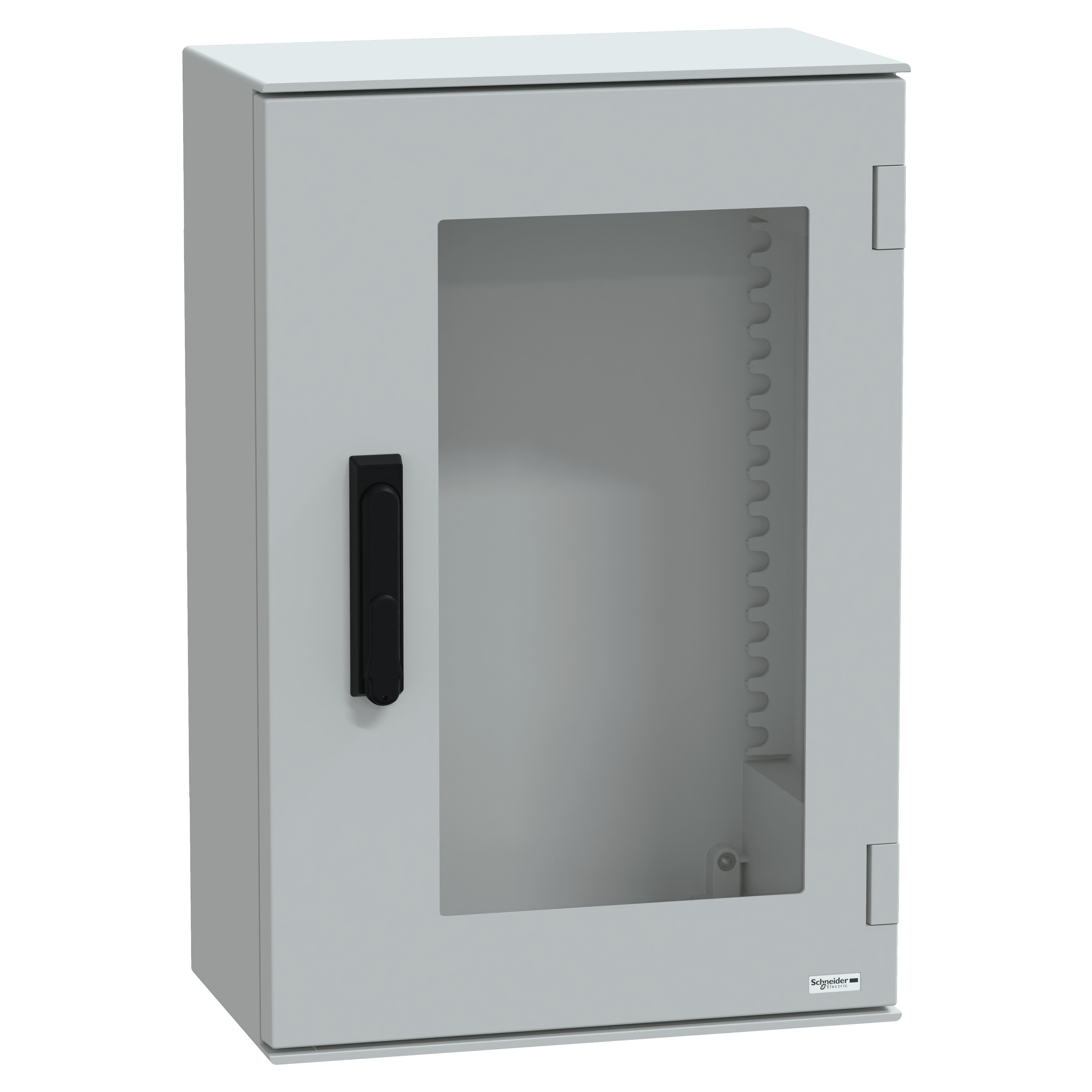 Wall mounted polyester enclosure, Thalassa PLM, glazed door, with handle, 647x436x250mm, IP66, IK08, RAL 7035