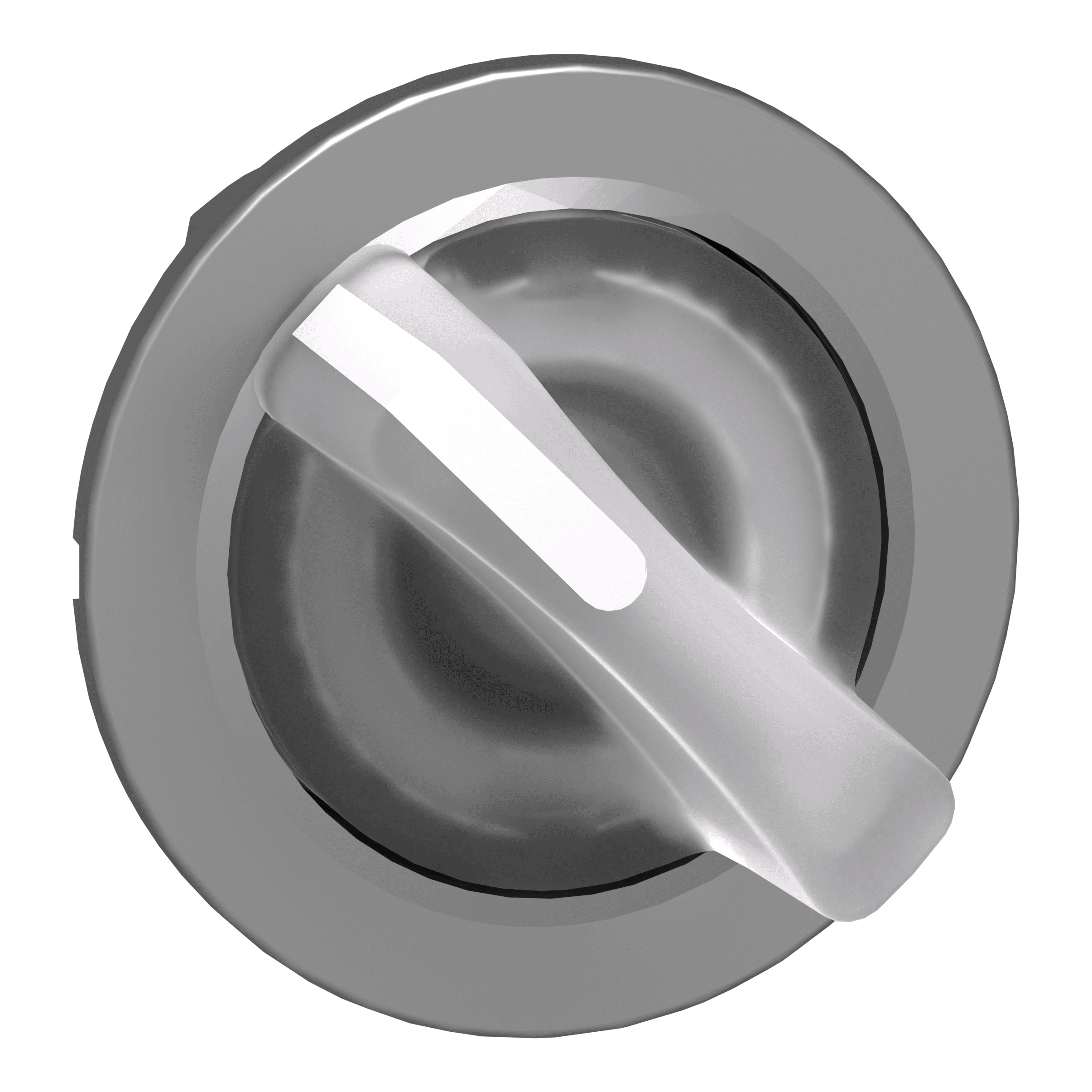 Head for illuminated selector switch, Harmony XB4, metal, white handle, 30mm, universal LED, 2 positions, stay put