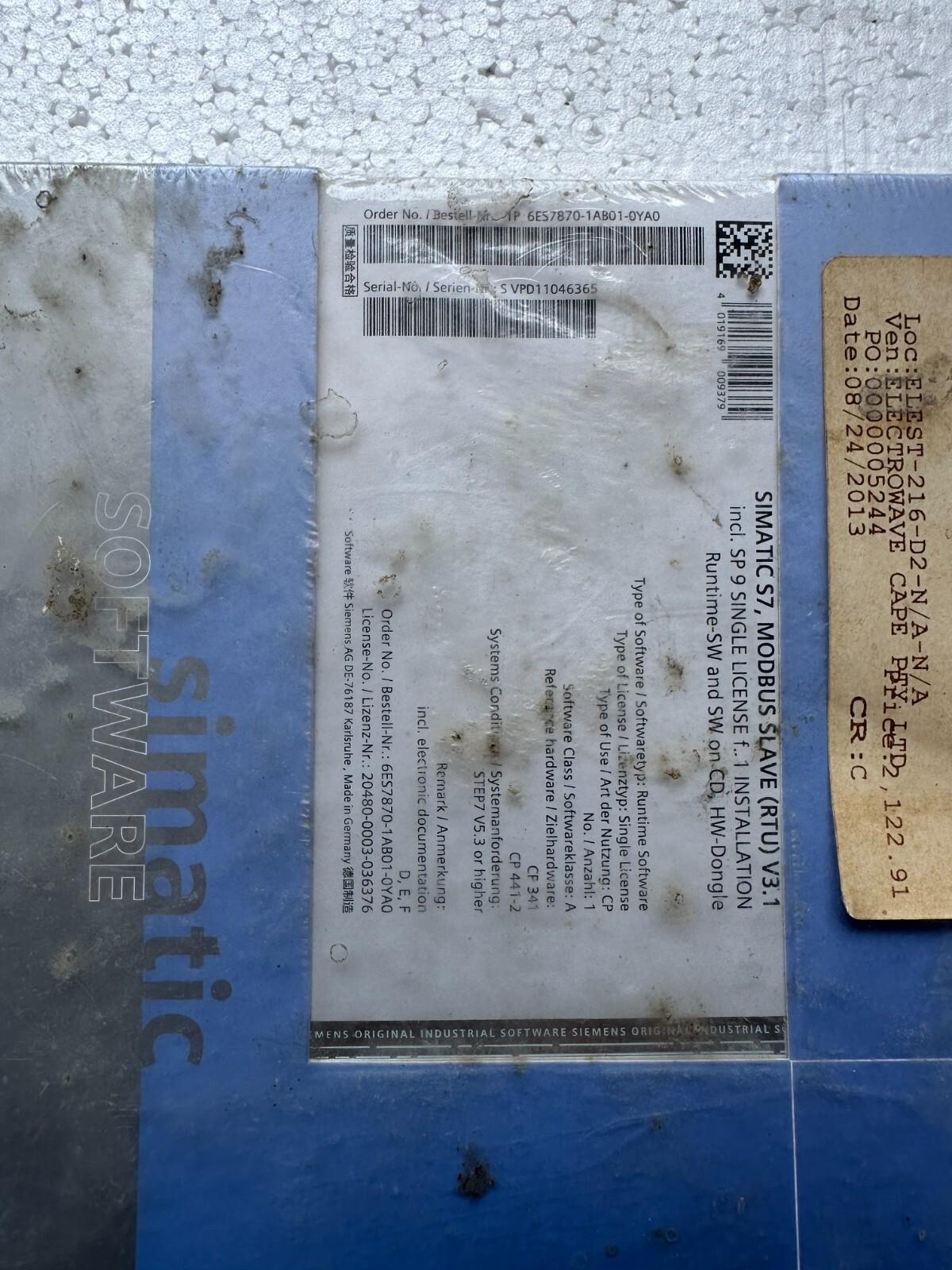 SOFTWARE RT S7 MODBUS SLV V3.1 SL W/SW