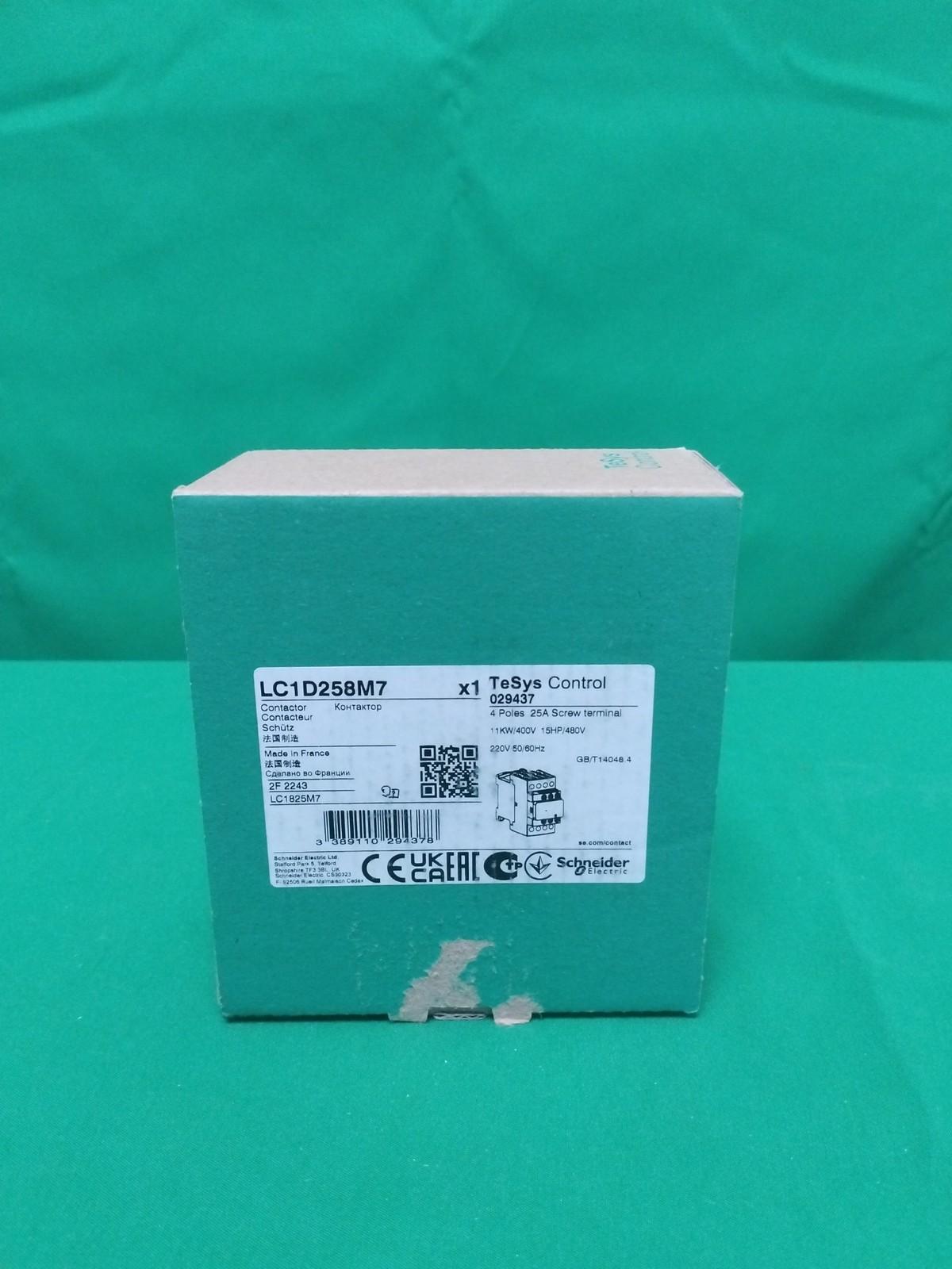 IEC contactor, TeSys Deca, nonreversing, 40A resistive, 4 pole, 2 NO and 2 NC, 220VAC 50/60Hz coil, open style