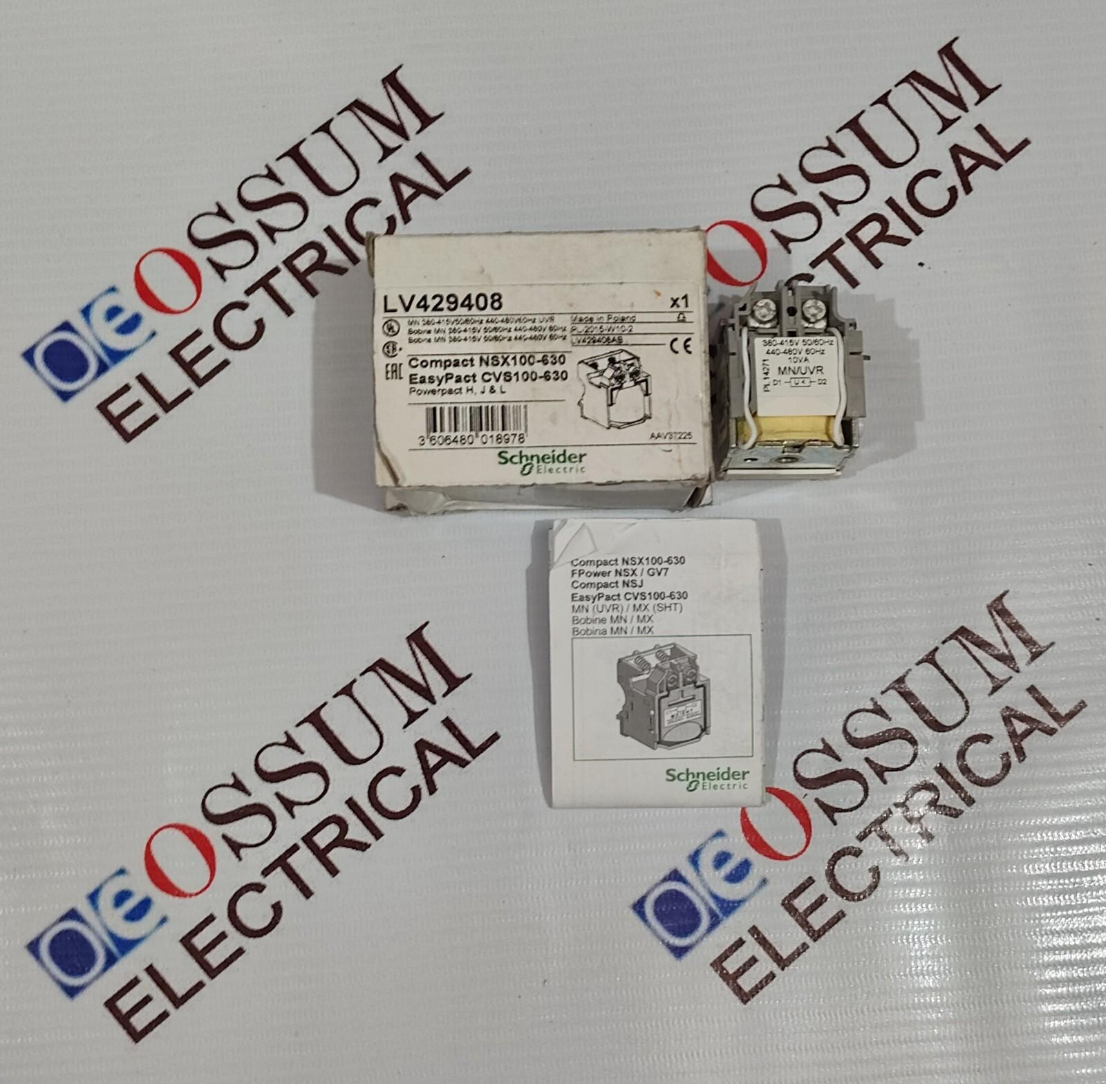 Undervoltage release MN, ComPacT NSX, 380/415VAC 50/60Hz, 440/480VAC 60Hz, screwless spring terminal connections