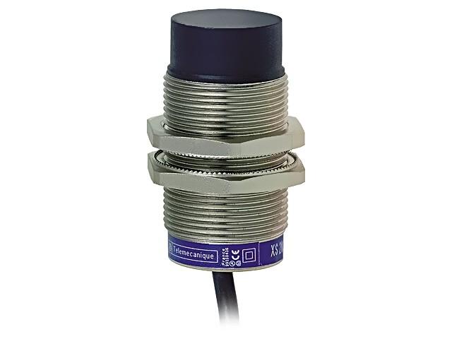 Inductive proximity sensors XS, inductive sensor XS2 M30, L64mm, brass, Sn15mm, 24...240VAC/DC, cable 2 m