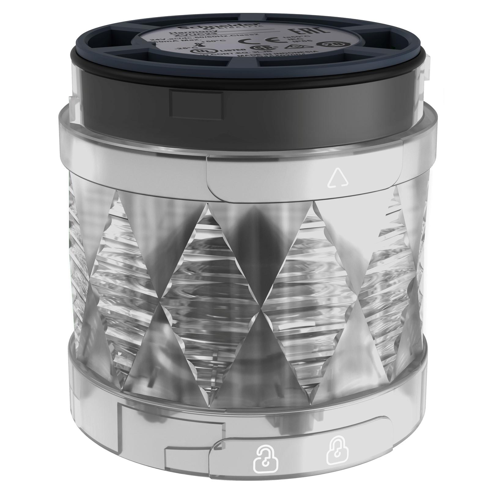 Modular tower light, Harmony XVU, illuminated LED units, white, 60mm, steady, IP65, 24V AC DC