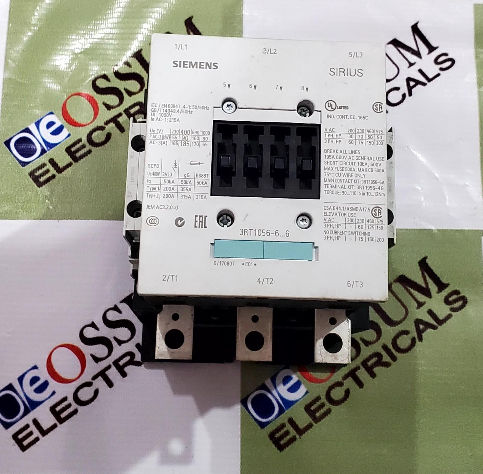 CONTACTOR S6 185A 440-480VUC 3P BAR
