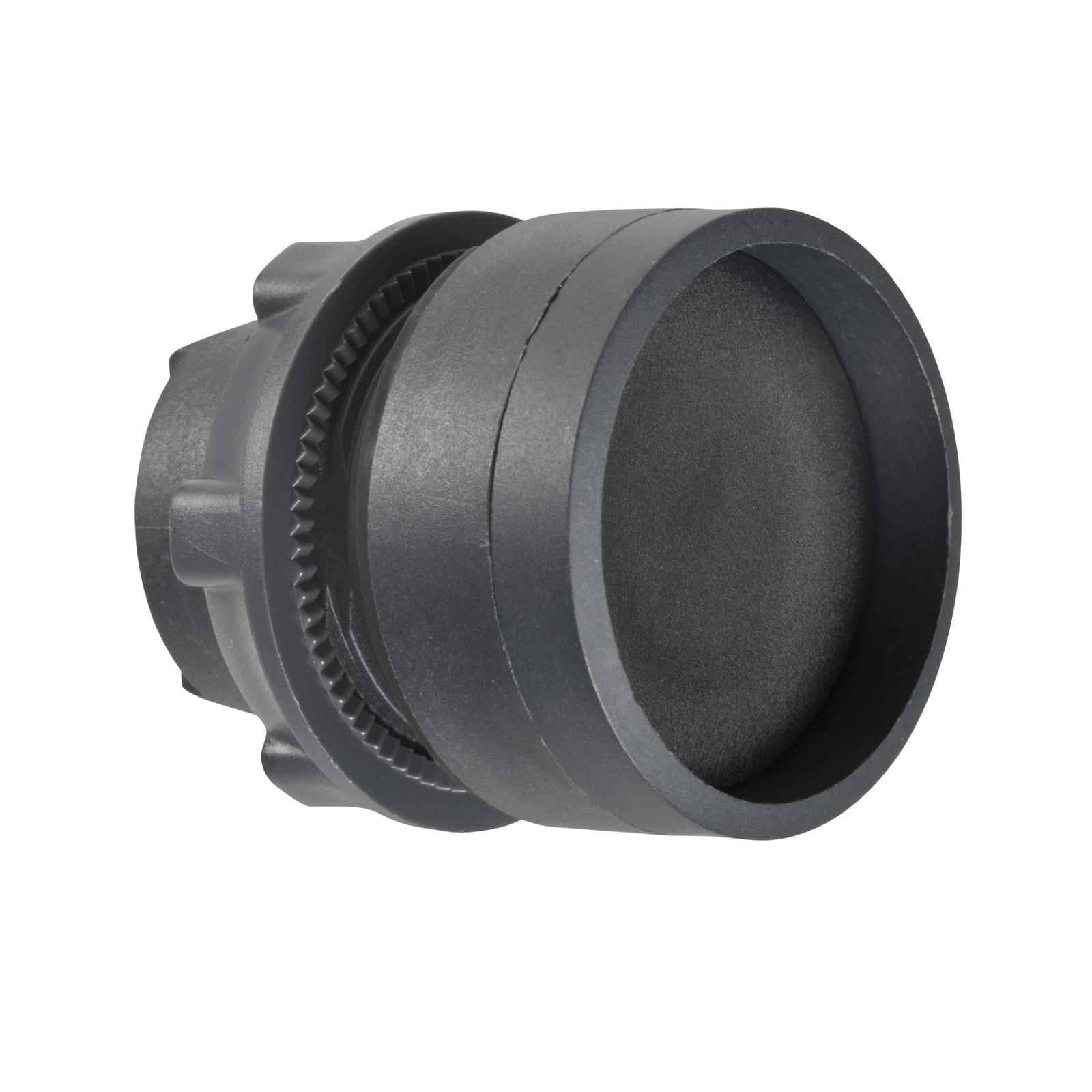Head for non illuminated push button, Harmony XB5, black recessed, 22mm, spring return, unmarked