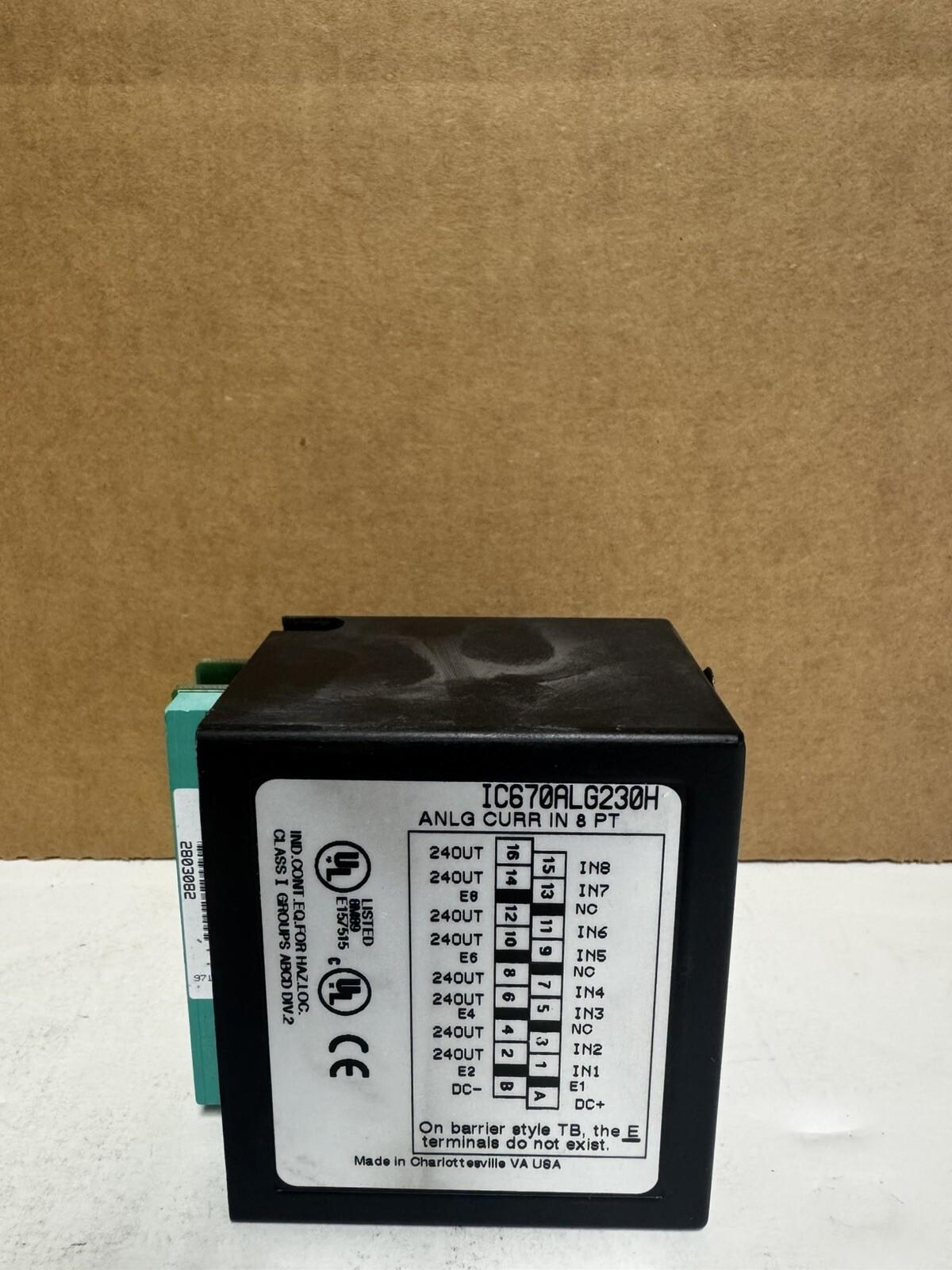 GE Analog Current Input Point Module IC670ALG230H