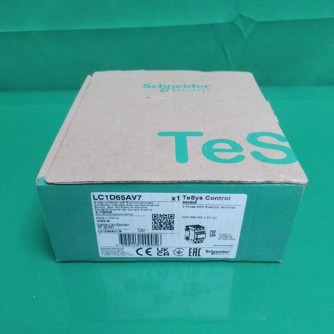 IEC contactor, TeSys Deca, nonreversing, 65A, 40HP at 480VAC, up to 100kA SCCR, 3 phase, 3 NO, 400VAC 50/60Hz coil, open