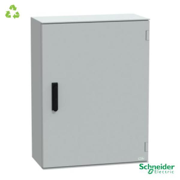 Wall mounted polyester enclosure, Thalassa PLM, plain door, with handle, 847x636x300mm, IP66, IK10, RAL 7035