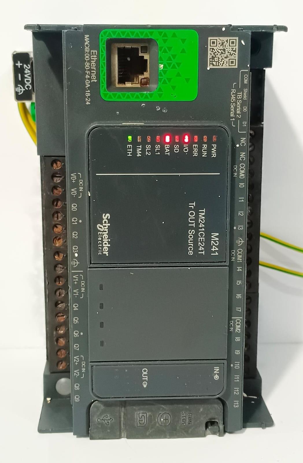 logic controller, Modicon M241, 24 IO, transistor, PNP, Ethernet