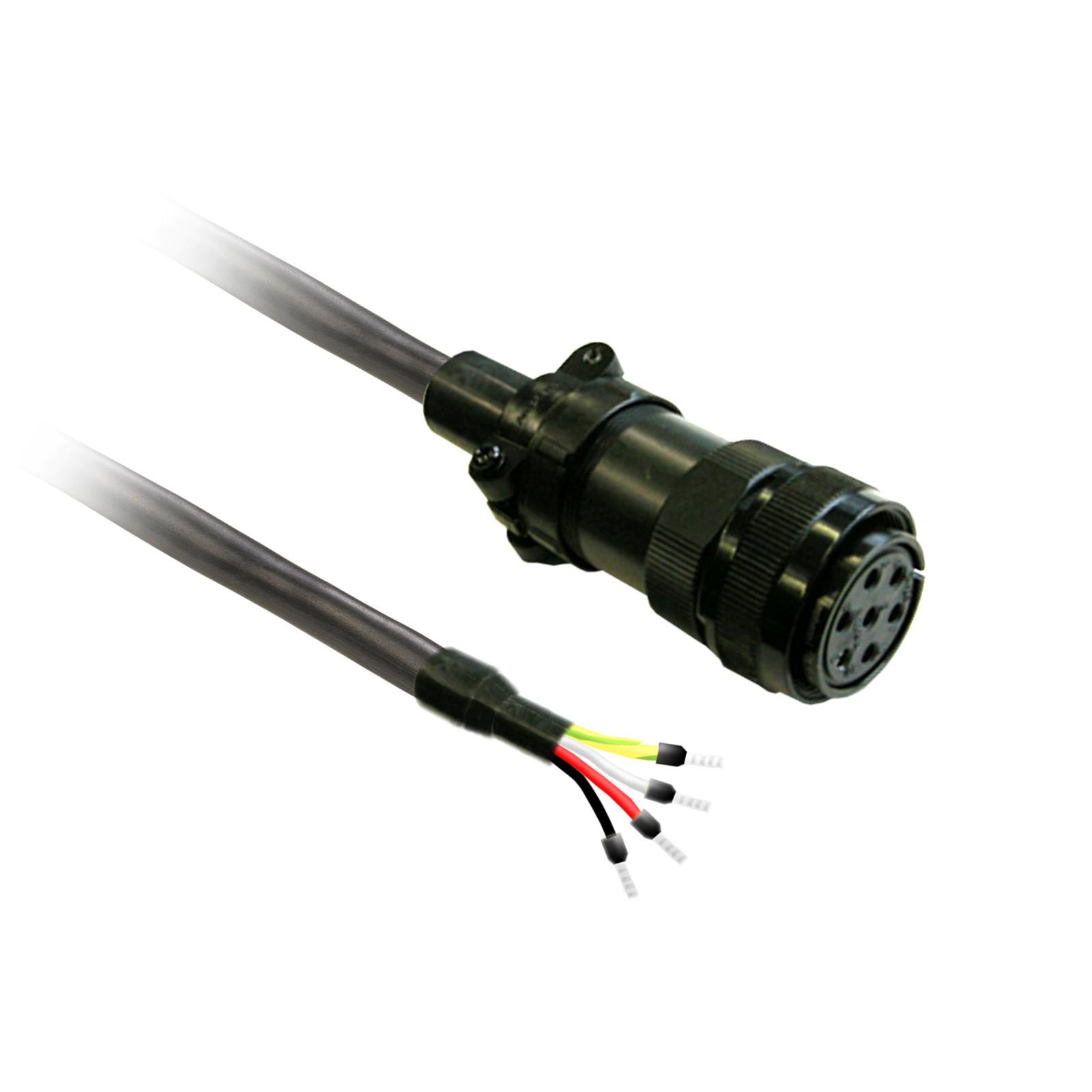 power cable 3m shielded 4x 1,3mm², BCH2 MIL connector