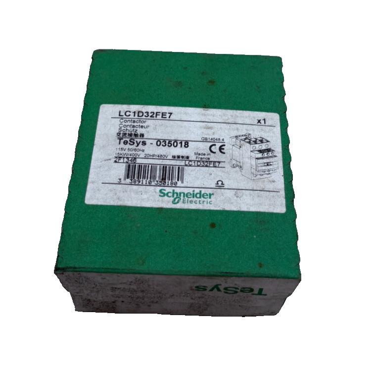 IEC contactor, TeSys Deca, nonreversing, 32A, 20HP at 480VAC, up to 100kA SCCR, 3 phase, 3 NO, 115VAC 50/60Hz coil, open