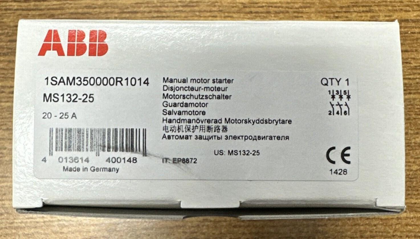 MS132-25 Manual Motor Starter 20 ... 25 A