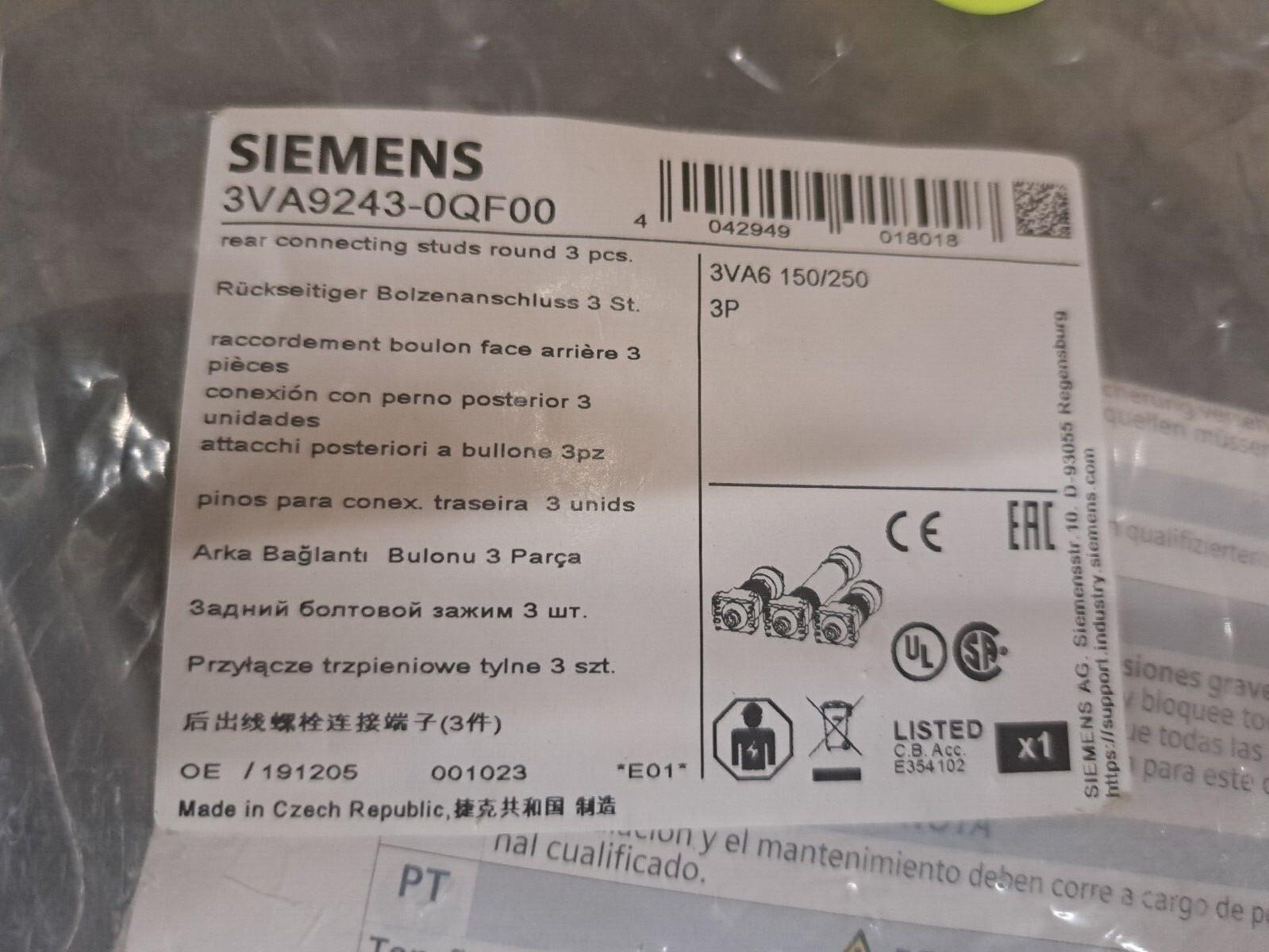 BREAKER 3VA6 250 REAR CON STUD ROUND 3P