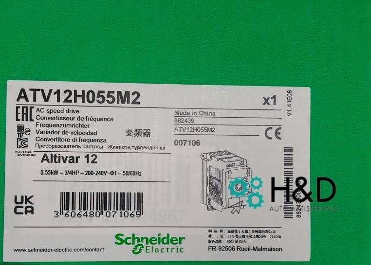 variable speed drive, Altivar 12, 0.55kW, 0.75hp, 200 to 240V, 1 phase, with heat sink