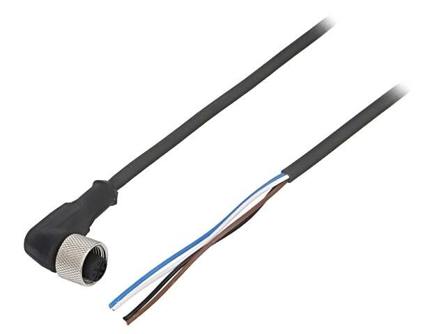 female - M12 - 4-pin - elbowed prewired connector - cable 5 m