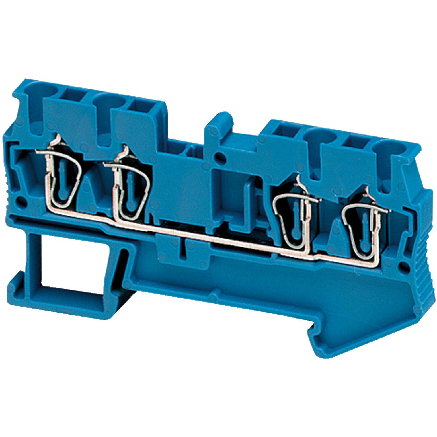 Terminal block, Linergy TR, spring type, feed through, 4 points, 2.5mm², blue, set of 50