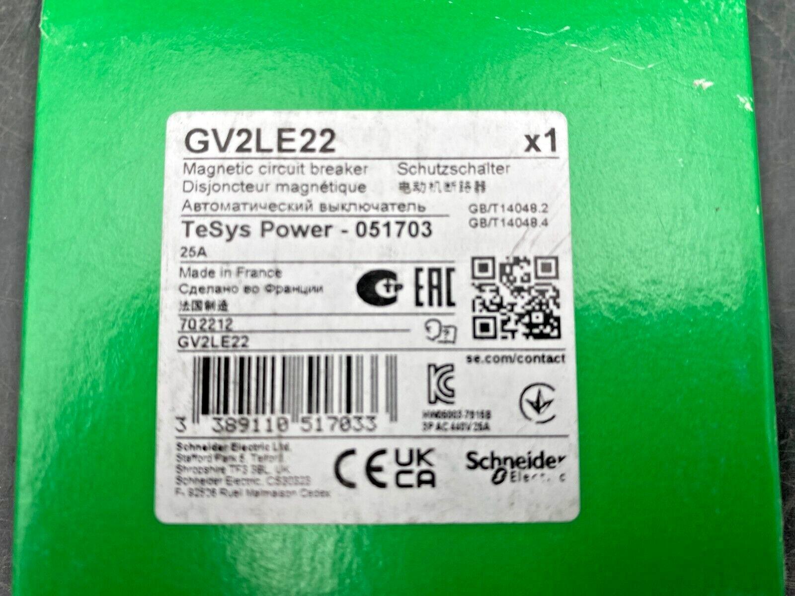 TeSys GV2 Manual Starter and Protector, magnetic circuit protector, toggle switch, 25 A, screw clamp terminals