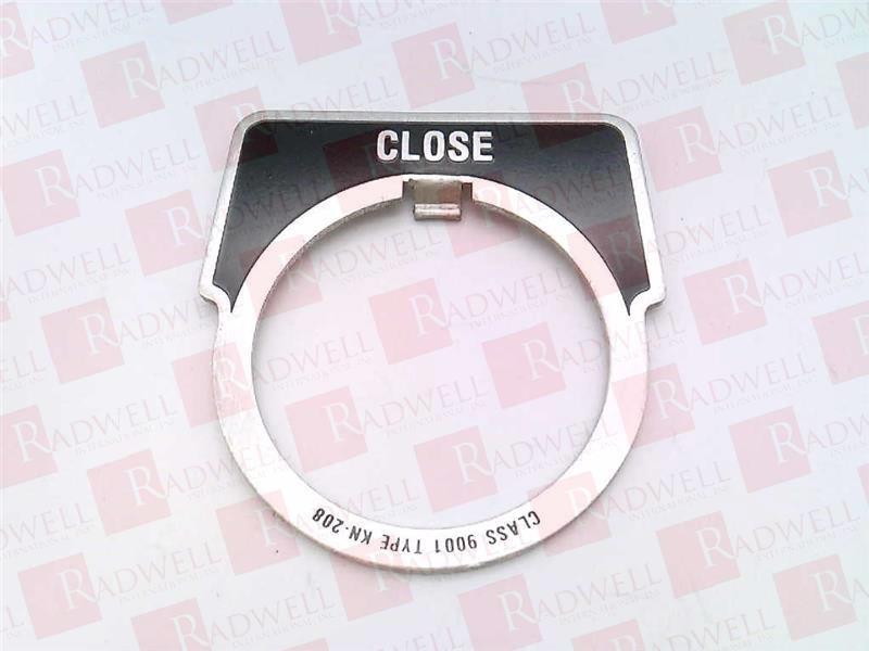 Legend, Harmony 9001K, Harmony 9001SK, 30mm, aluminium, black with silver letters, 40x43mm, marking CLOSE