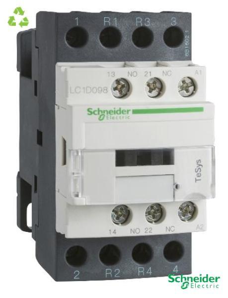 IEC contactor, TeSys Deca, nonreversing, 40A resistive, 4 pole, 2 NO and 2 NC, 48VAC 50/60Hz coil, open style