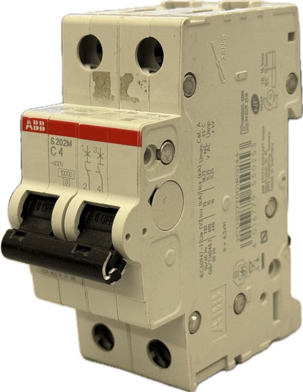 S202M-C4 Miniature Circuit Breaker - 2P - C - 4 A
