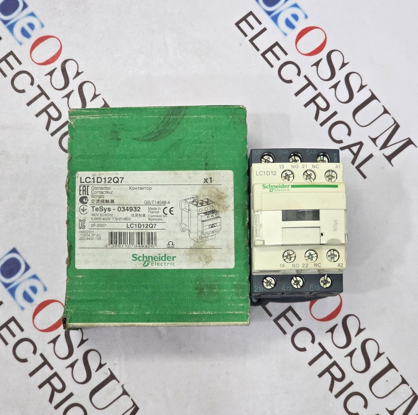 IEC contactor, TeSys Deca, nonreversing, 12A, 7.5HP at 480VAC, up to 100kA SCCR, 3 phase, 3 NO, 380VAC 50/60Hz coil, open