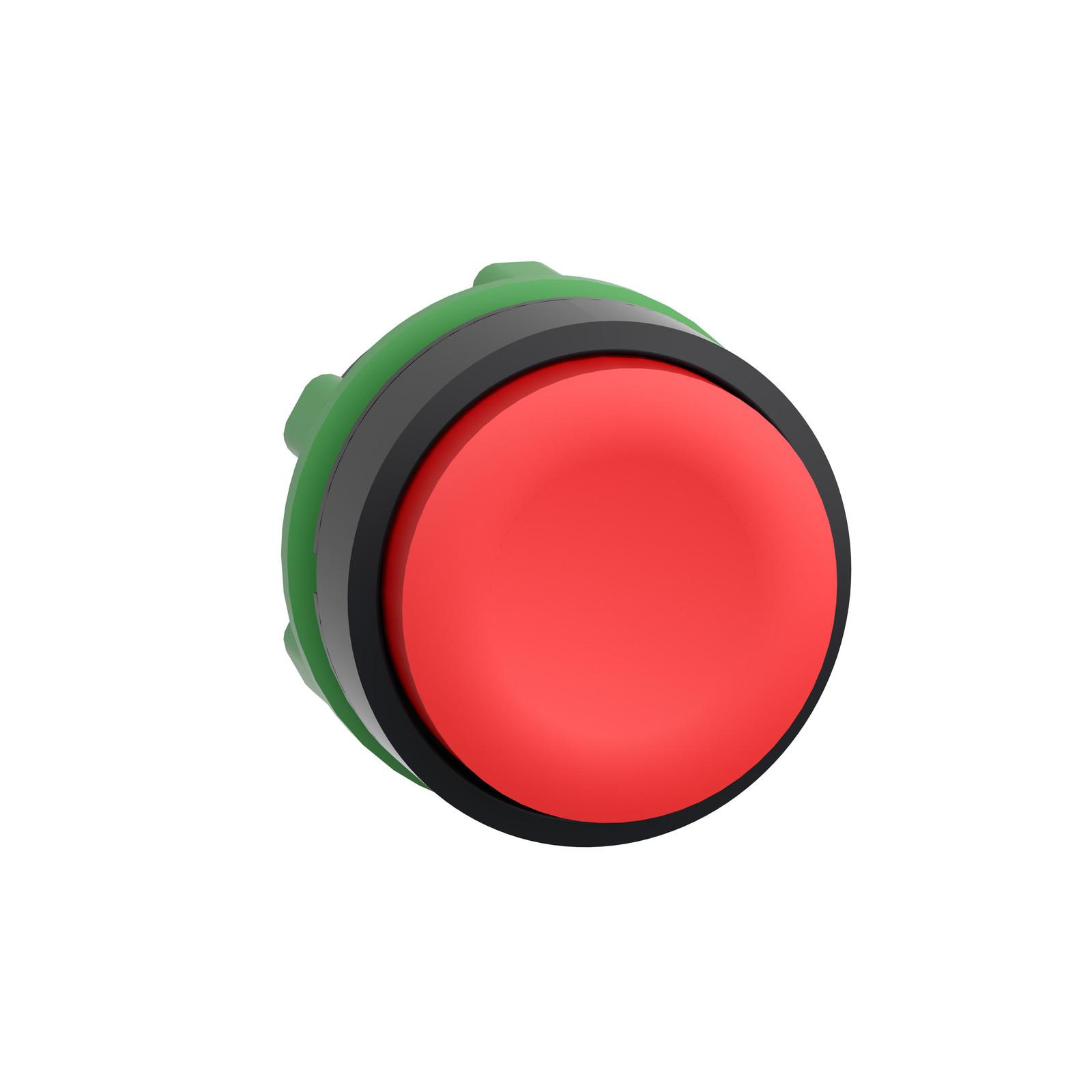 Head for non illuminated push button, Harmony XB5, plastic, projecting, red, 22mm, spring return, unmarked