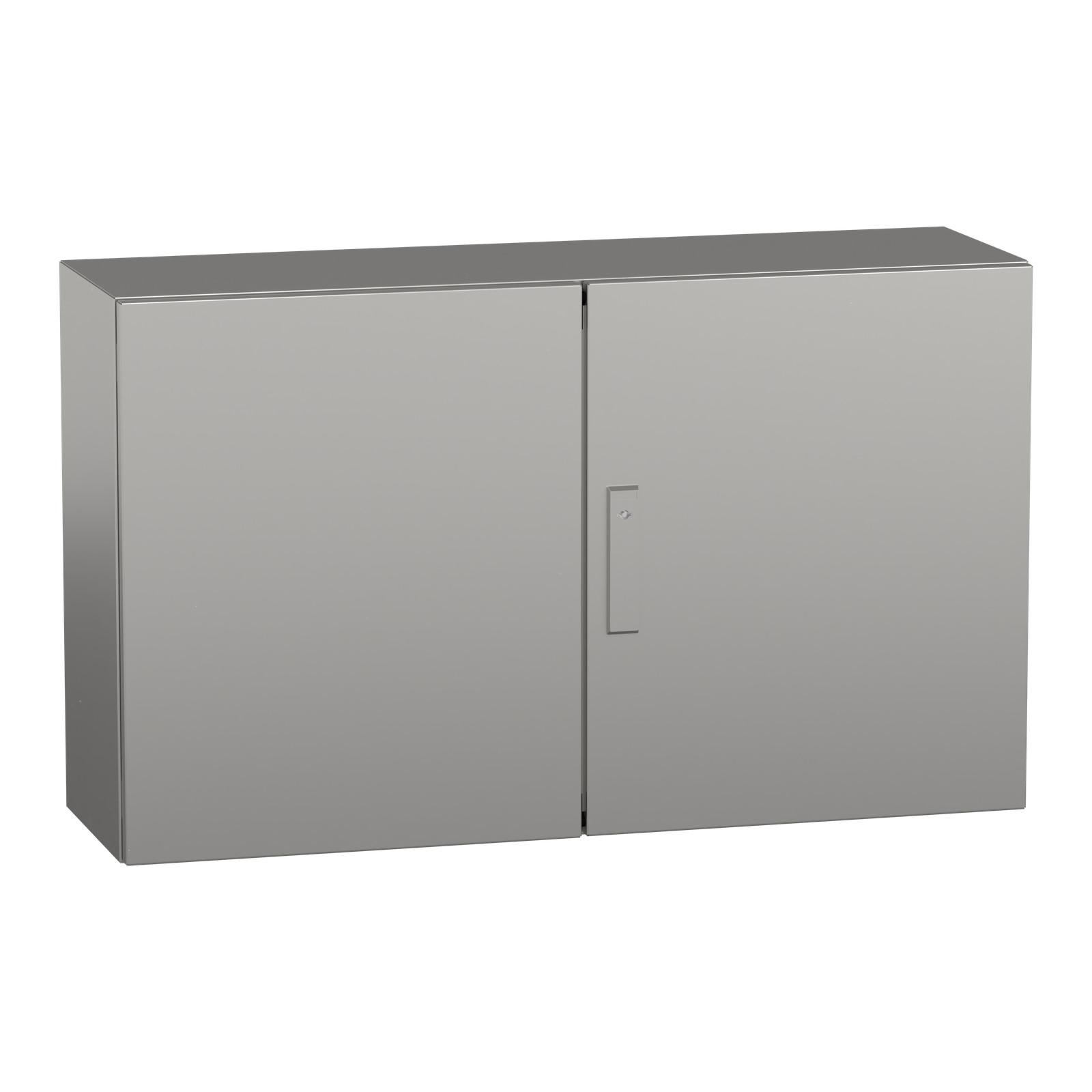 Wall mounted enclosure, Spacial S3X, stainless steel 304L, double plain door, 600x1000x300mm, IP55
