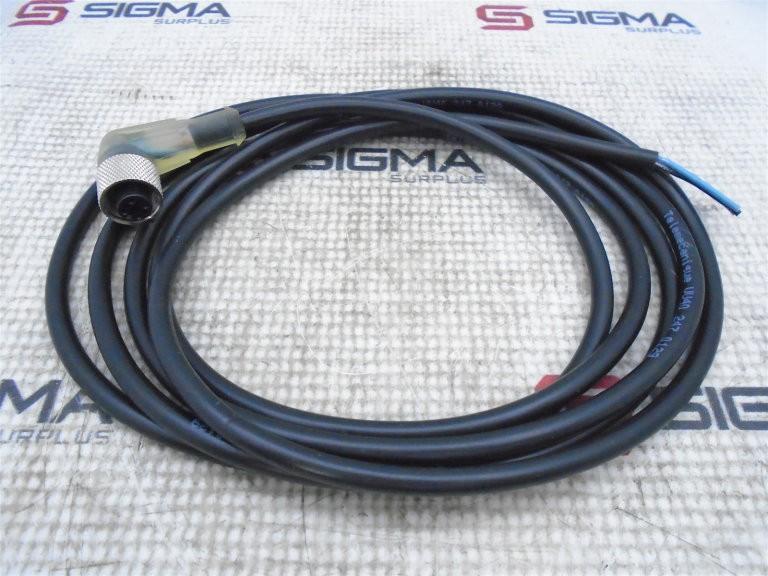 Pre wired connectors XZ, elbowed female, M12, 3 pins, cable PUR 2 m