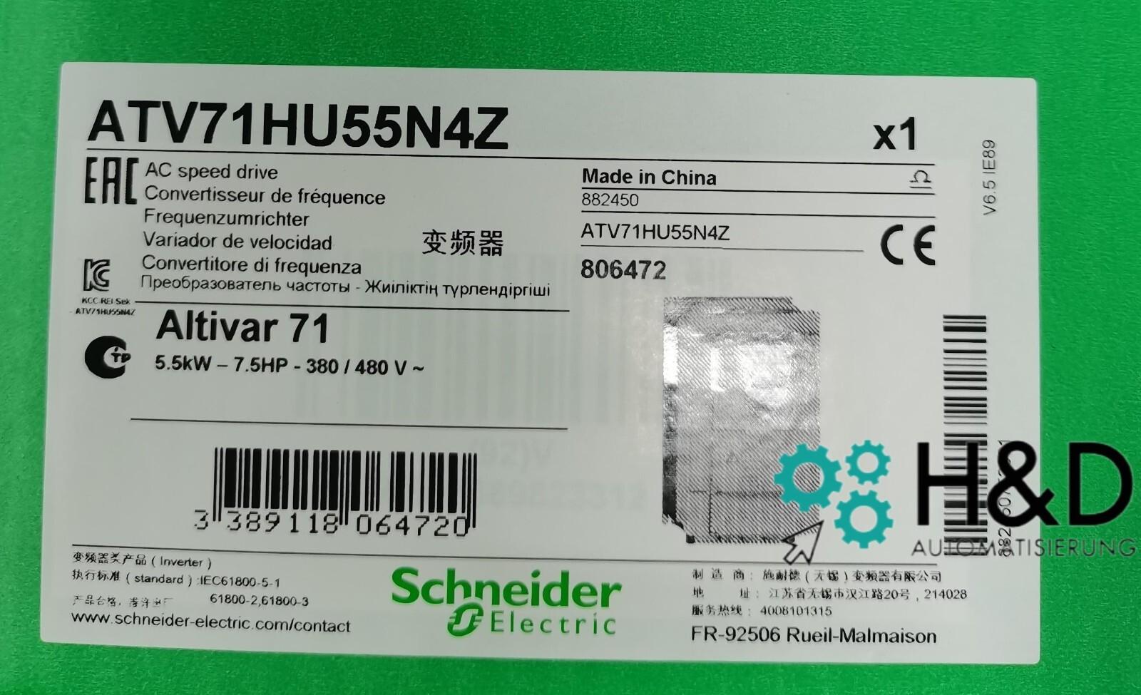 ATV71HU55N4Z ATV71, 5,5kW, 7,5HP neuf et scellé