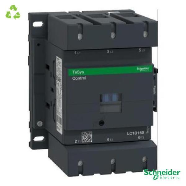 IEC contactor, TeSys Deca, nonreversing, 150A, 100HP at 480VAC, up to 100kA SCCR, 3 phase, 3 NO, 24VDC coil, open style