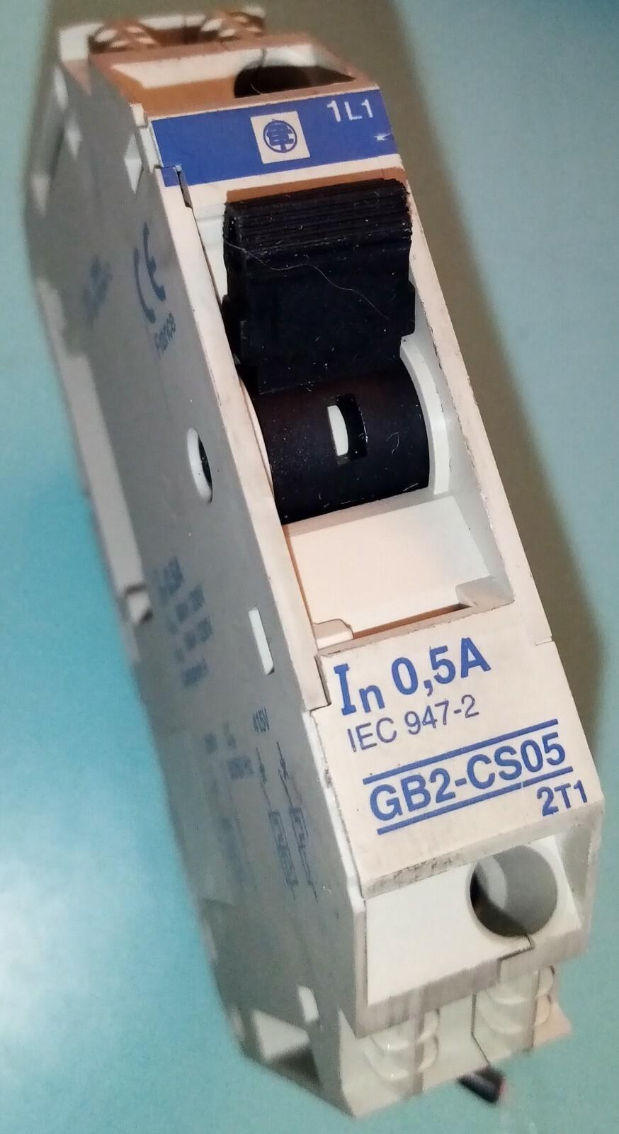 TeSys GB2 thermal magnetic circuit protector, 1 P, 0.5 A, Id = 3.3 A