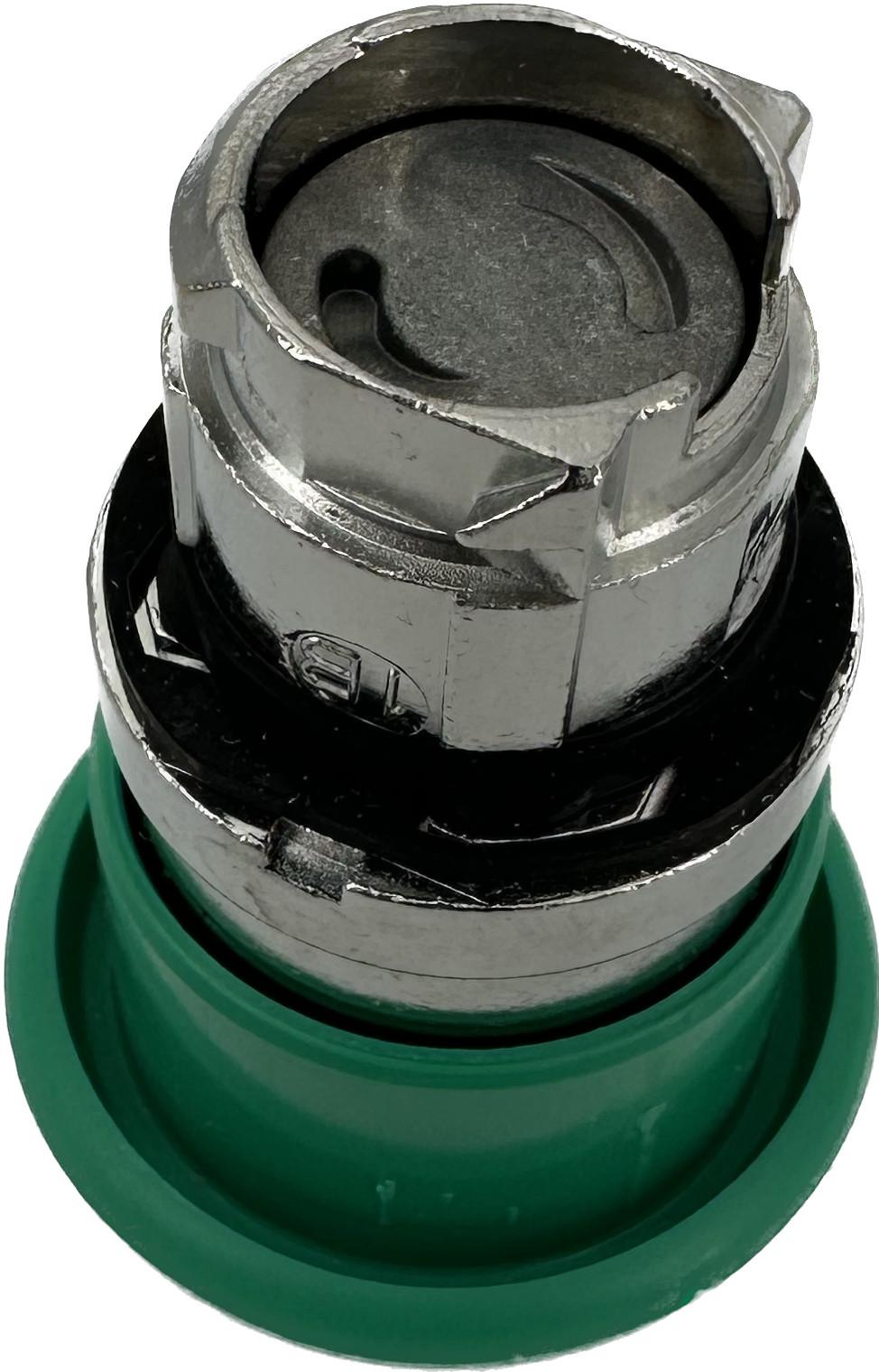 Head for non illuminated pushbutton, Harmony XB4, mushroom 40mm, metal, green, 22mm, spring return