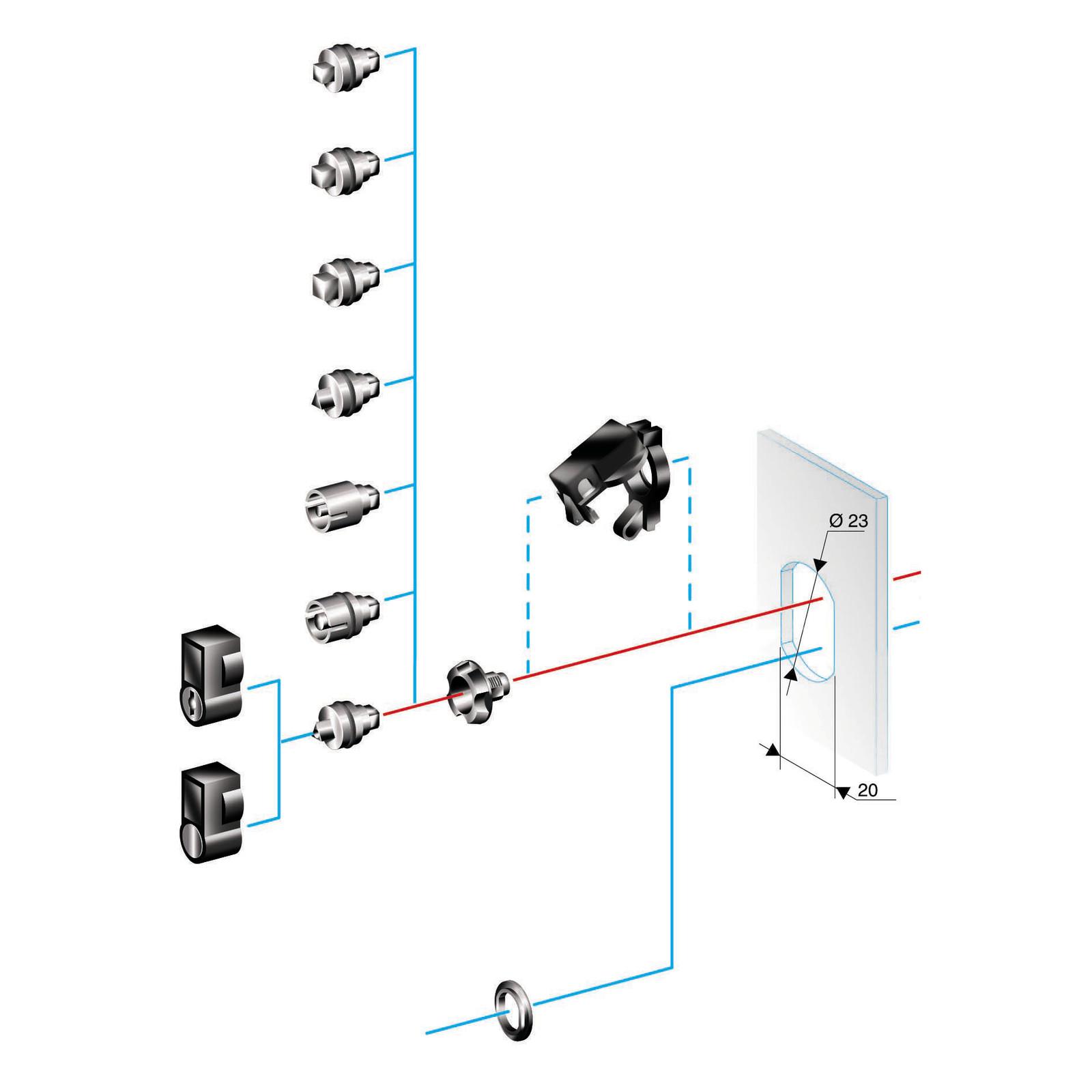 5mm double bar insert for large escucheon (without handle)