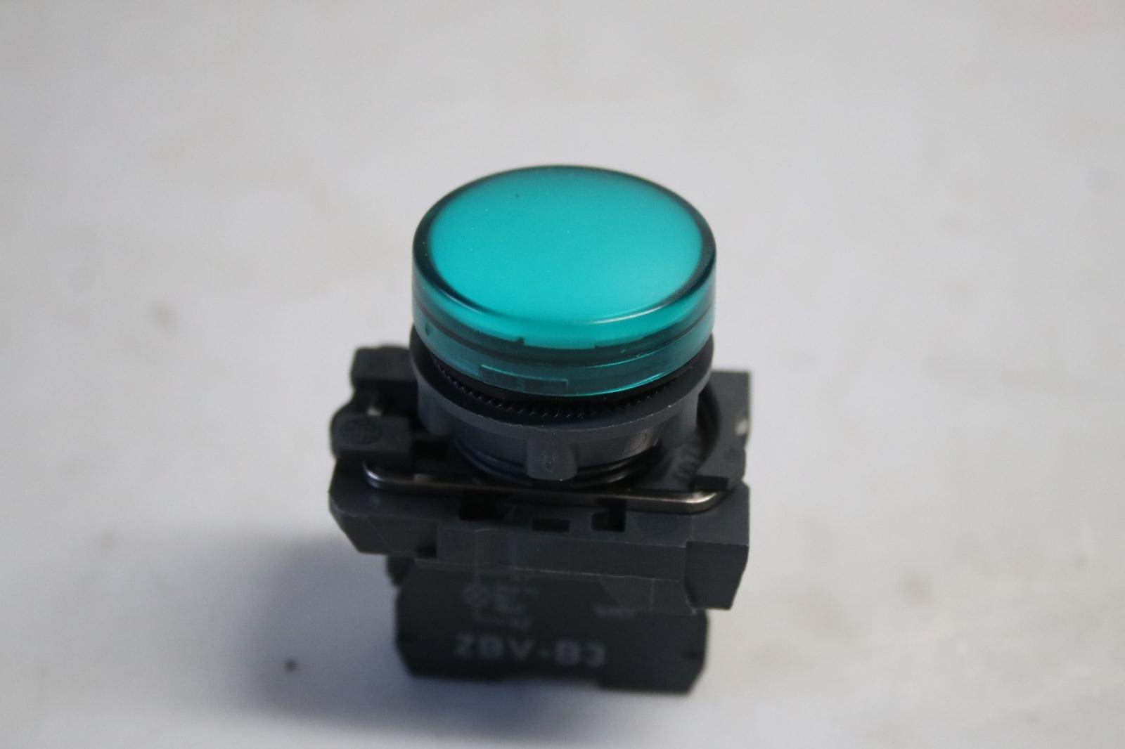 pilot light, Harmony XB5, grey plastic, green, 22mm, universal LED, plain lens, 24V AC DC