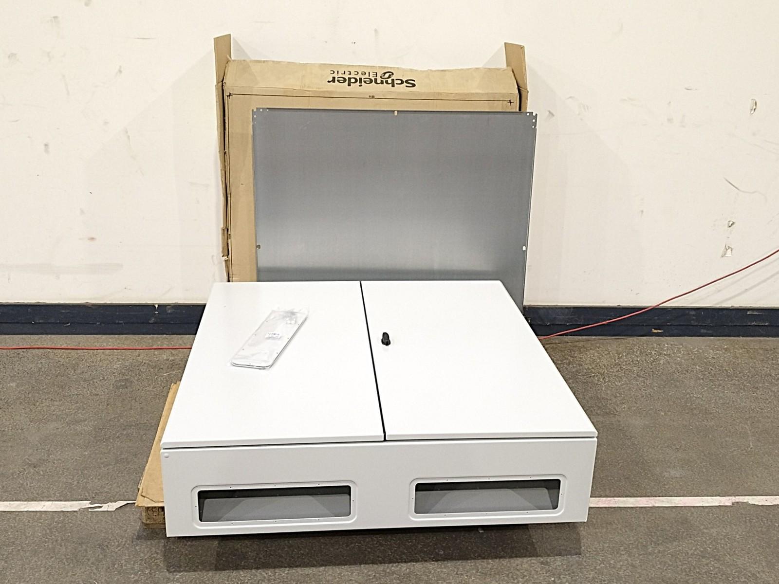 Wall mounted steel enclosure, Spacial S3D, double plain door, with mounting plate, 1200x1200x300mm, IP55, IK10