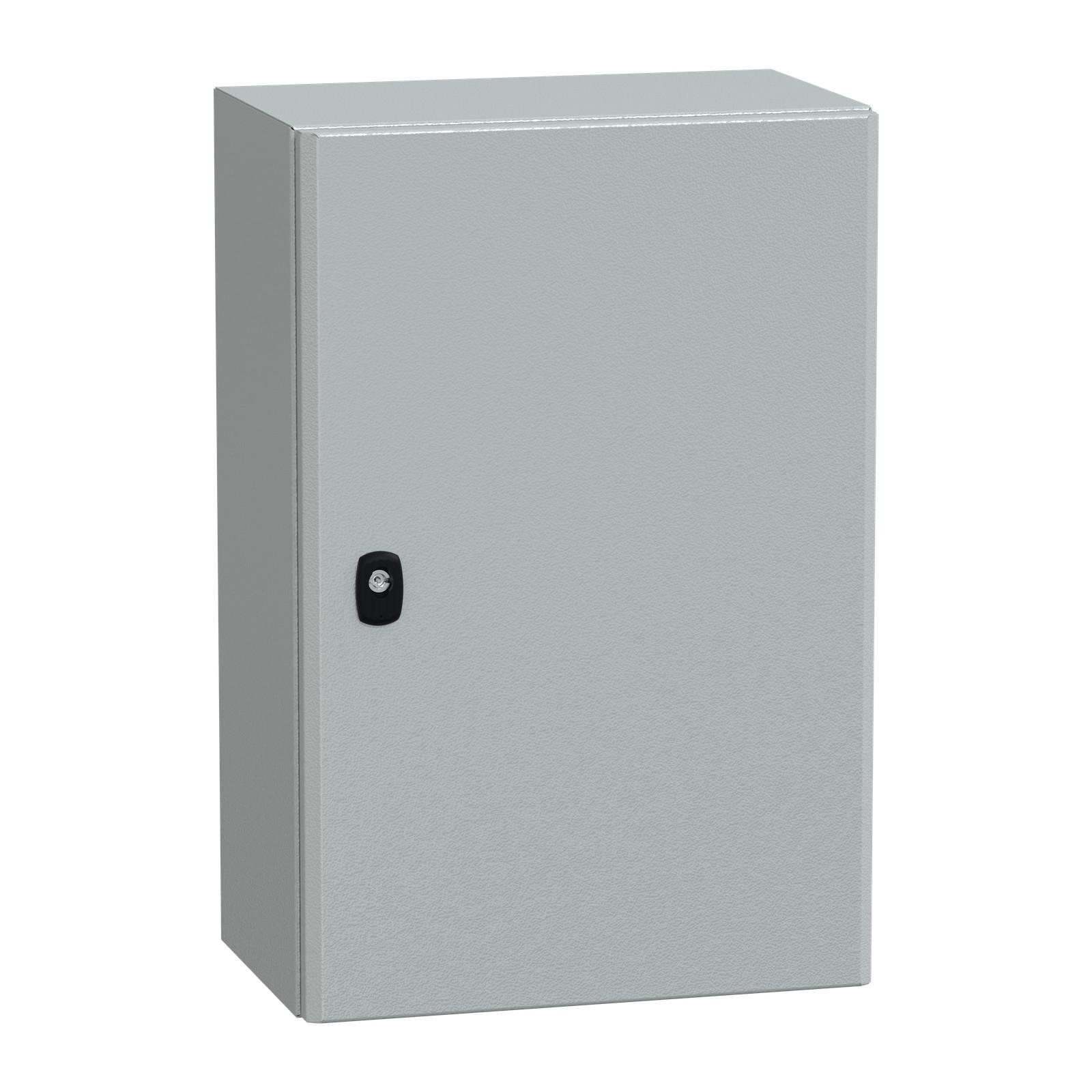 Wall mounted steel enclosure, Spacial S3D, plain door, with mounting plate, 600x400x250mm, IP66, IK10