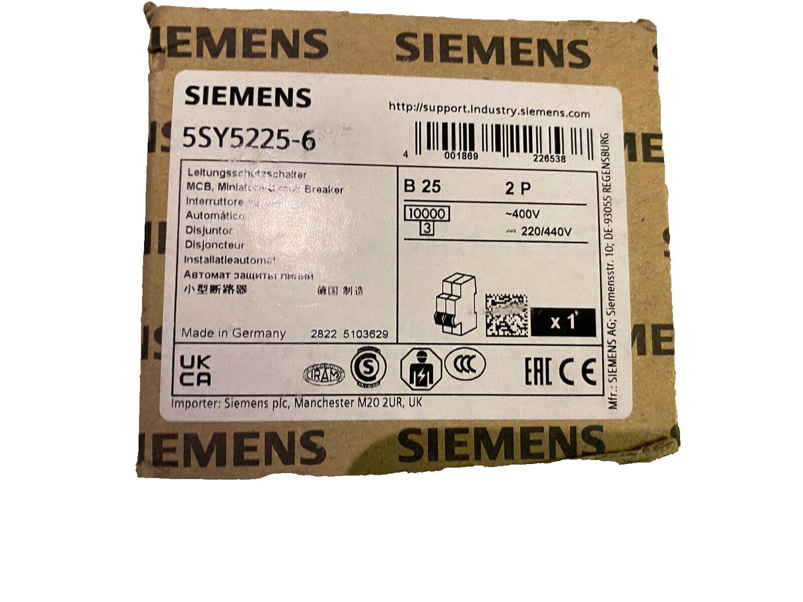 SUP PTOR 5SY5 2P IEC 400V 25A 10K B-TRIP