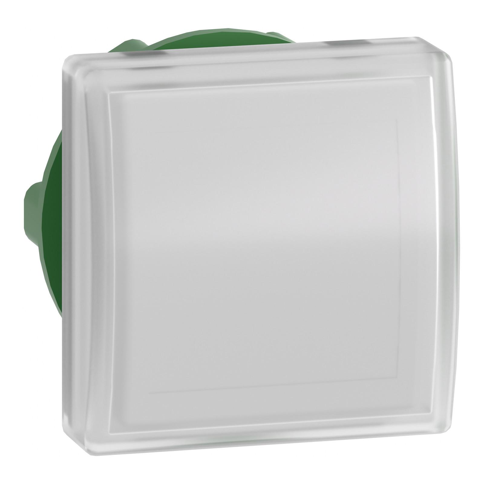 Head for pilot light, Harmony XB5, square white, 22mm, with plain lens, universal LED