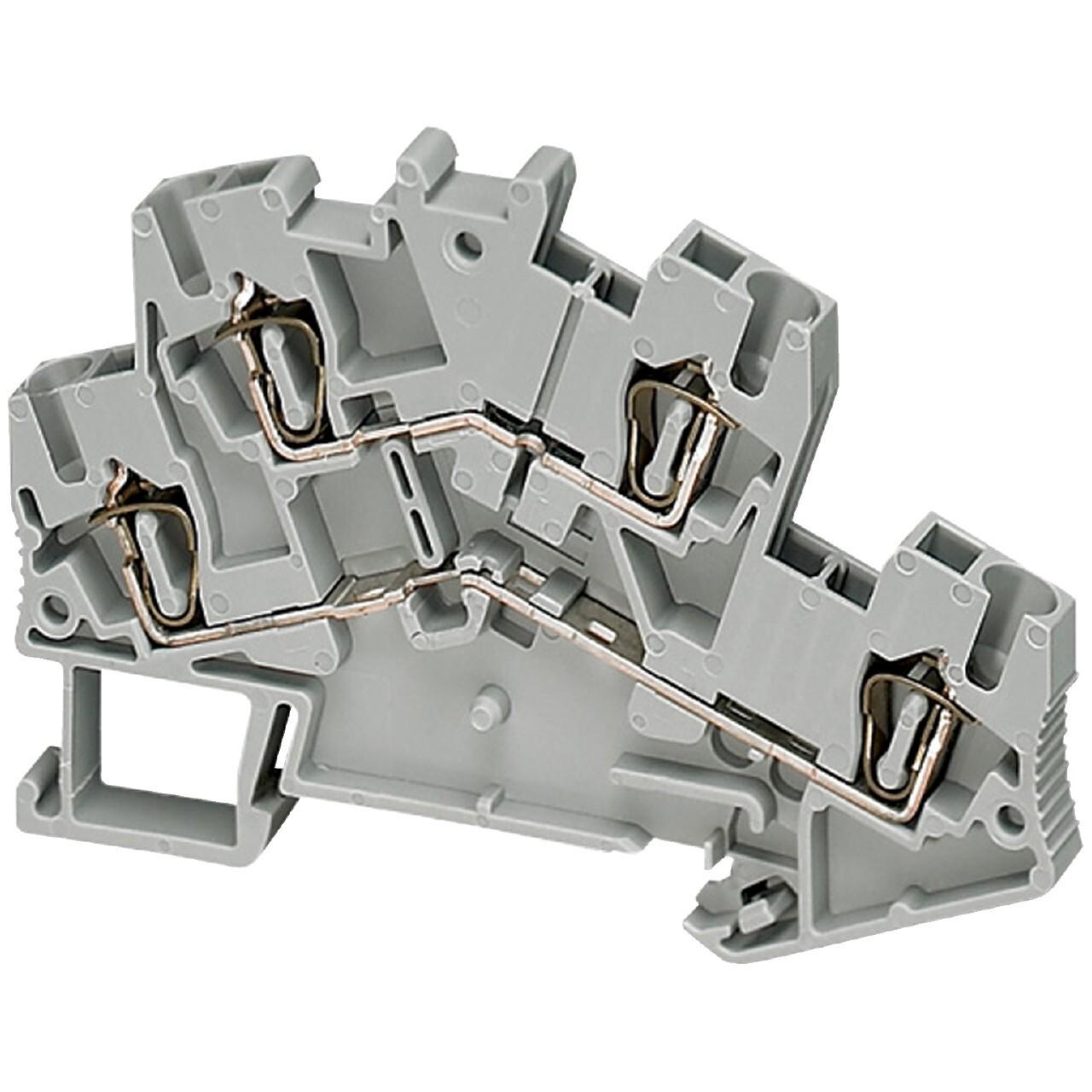 Terminal block, Linergy TR, spring type, feed through, 4 points, 2.5mm², grey, set of 50