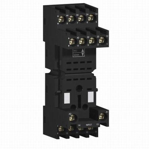Zelio, plugin relay socket, mixed contact, 10 A, 250 V, screw clamp, for RXM2 or RXM4 relays