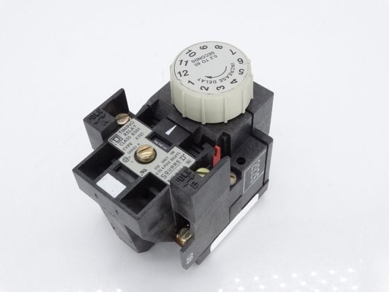 NEMA Control Relay, Type X, pneumatic timer attachment, one minute on delay, 10A resistive at 600 VAC, 1 NO and 1 NC