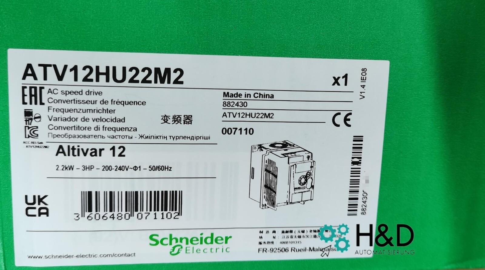 variable speed drive, Altivar 12, 2.2kW, 3hp, 200 to 240V, 1 phase, with heat sink