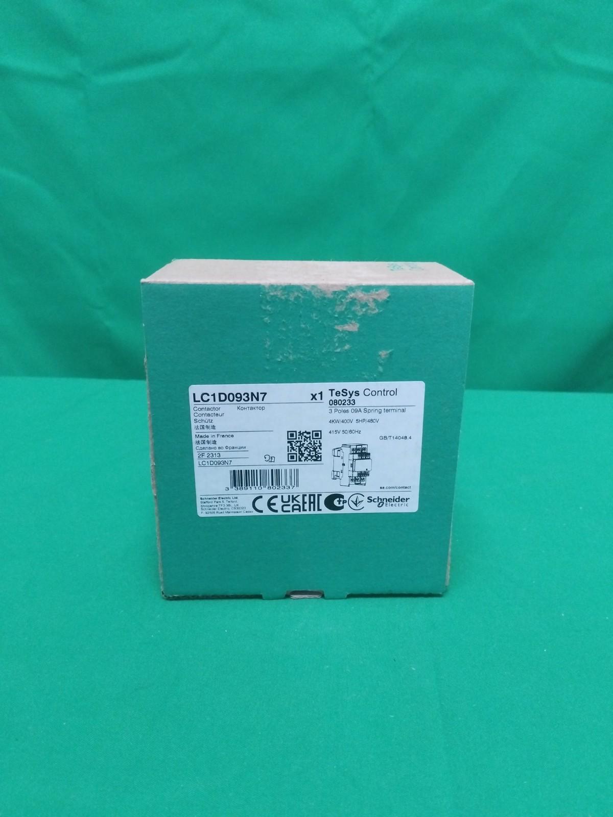 IEC contactor, TeSys Deca, nonreversing, 9A, 5HP at 480VAC, 3 phase, 3 pole, 3 NO, 415VAC 50/60Hz coil, open style