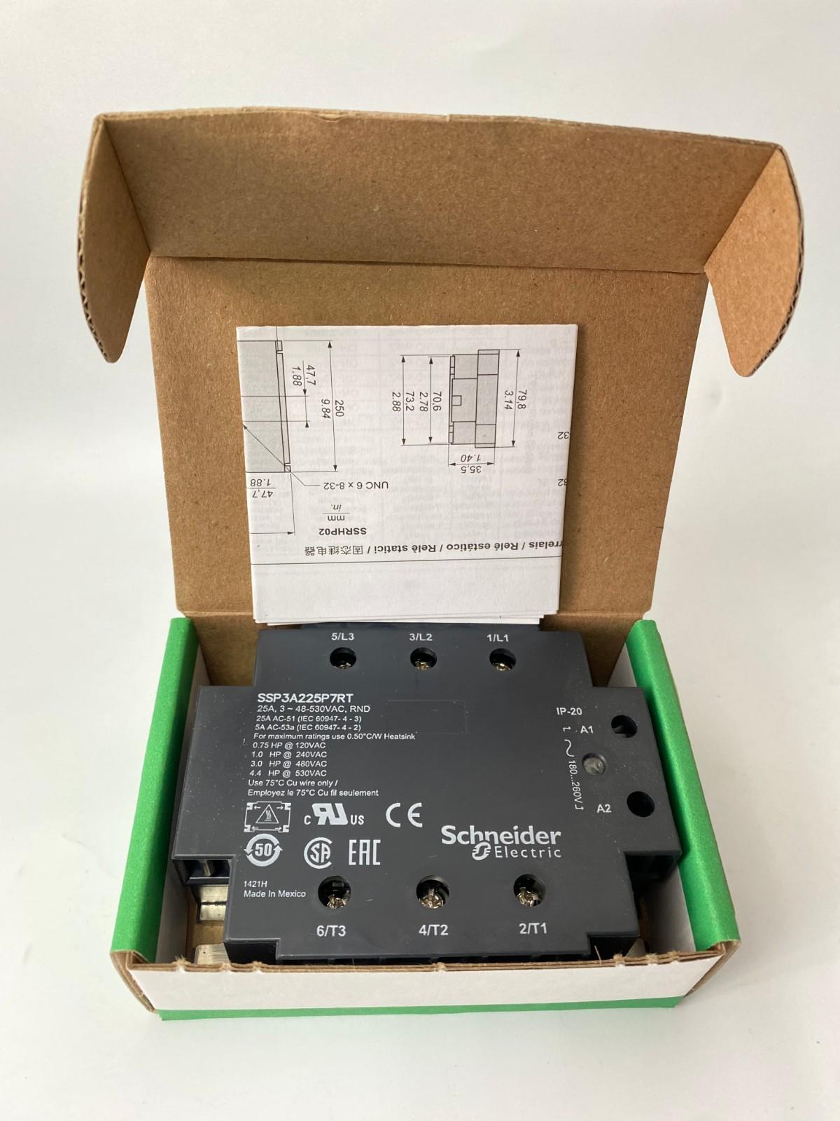 SSP3A225P7RT Zelio Solid State Relay 48-530V 25A 180-280V