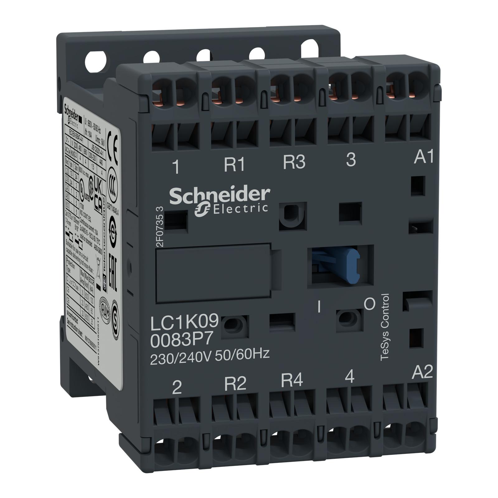 Contactor, TeSys K, 4P, 2 NO + 2 NC, AC-1, lt or eq to 440V 10A, 48VAC coil